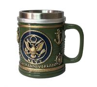 YDZYFFS 400ML Coffee Cups - Mug - 250th Anniversary Military Commemorative 3D Mugs, Wine Glasses,3D Ghost Mug, 400ml Exquisite Military Theme Mugs, Unique Handmade Coffee Muges(Green)