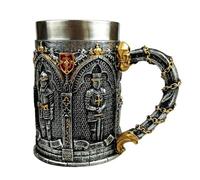 YDZYFFS 450ML Coffee Cups - Mug - Wine Glasses, 3D Medieval Cross Sword Knight Beer Mug, 16 Ounce/460ML Beer Mug, Stainless Steel Lined Beer and Coffee Mug