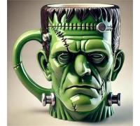 YDZYFFS 450ML Mug - Coffee Cups - Wine Glasses, 3D Frankenstein Monster Coffee Mug Statues, Ceramic Halloween Novelty Cup, Desktop Decoration Sculpture Gifts