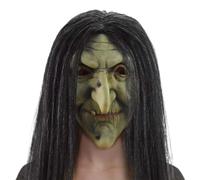 YDZYFFS Halloween Mask - Wicked Witch Mask Stretch Latex Old Lady, Black Hair Scary With Ventilation Holes, Fits Most Scary Masks For Adults Halloween Cosplay, Latex Headgear