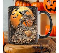 YDZYFFS Mug - Coffee Cups - Wine Glasses, 350ml Witch Coffee Mug, 3D Halloween Espresso Cups, Ceramic Halloween Beer Mugs, Stylish Halloweens Drinking Mugs, Elegant Halloweens Cup(B)