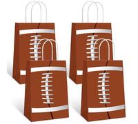 YE 12 PCS Football Party Gift Bags for Football Party Supplies Birthday Decor Decorations Favor Goody Treat Candy Bag Football Pattern Birthday Supplies for Kid Adult