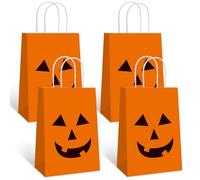 YE 12 PCS Halloween Pumpkin Gift Candy Bags with Handle Trick or Treat Bags Party Favor for Halloween Party Decorations