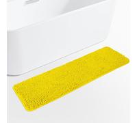 Yeaban Bathroom Rug 17 x 47 Inch Thick Chenille Bath Rugs Absorbent and Washable Non-Slip Extra Soft Rugs for Bathroom Floor, Bathtub, Shower and Sink, Yellow
