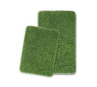 Yeaban Bathroom Rugs Sets 2 Piece,Thick Chenille Bath Mats,Absorbent and Washable Bath Rug Non-Slip, Extra Soft Rugs for Bathroom Floor,Tub,Shower and Sink(17"x24" and 20"x32",Forest Green)