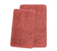Yeaban Coral Bathroom Rugs Sets 2 Piece - Thick Chenille Bath Mats | Absorbent and Washable Bath Rug Non-Slip, Plush and Soft Rugs for Bathroom Floor, Shower, Sink - 20" x 32"+24" x 36"