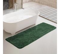 Yeaban Green Bathroom Runner Rugs 24"x72" Non Slip,Thick Chenille Long Bath Mat,Absorbent and Washable Extra Large Rug for Bathroom Floor,Tub,Shower and Sink