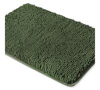Yeaban Olive Green Bathroom Rugs - Thick Chenille Bath Mats | Absorbent and Washable Bath Rug Non-Slip, Plush and Soft Rugs for Bathroom Floor, Shower, Sink - 24" x 36"