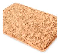 Yeaban Peach Bathroom Rugs - Thick Chenille Bath Mats | Absorbent and Washable Bath Rug Non-Slip, Plush and Soft Rugs for Bathroom Floor, Shower, Sink - 24" x 36"