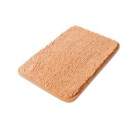 Yeaban Small Bathroom Rugs 12"x18" - Thick Chenille Bath Mats | Absorbent and Washable Bath Rug Non-Slip, Plush and Soft Rugs for Bathroom, Shower, Sink(Peach)