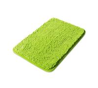 Yeaban Small Bathroom Rugs 12"x18" - Thick Chenille Bath Mats | Absorbent and Washable Bath Rug Non-Slip, Plush and Soft Rugs for Bathroom, Shower, Sink(Lime Green)