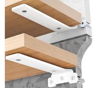 Yeabett Shelf Brackets, 4 Pack Right Angle Floating Shelf Brackets 30cm, 70kg Load Capacity, White