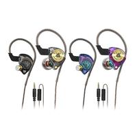 Yeabomy Wired Gaming Earbuds 2Pack, Ak3file in Ear Monitors, Deep Bass Sound Wired Earbuds, HiFi in Ear Headphones with 1DD 10mm Dynamic Driver, IEM for Music Gaming Video Calling (Black+Purple)