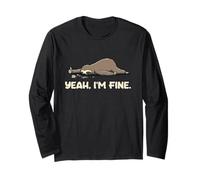 Yeah Fine Sarcasm Nap Office Burnout Monday Sloth Long Sleeve T-Shirt