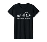 Yeah I'm Fine, No Worries, Drowning Skull, Everything's Fine Value Graphic T-Shirt, Women, Black, S