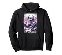 Yeah I'm Fine No Worries Funny Skull Skeleton Hand Ocean Pullover Hoodie