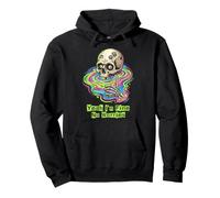 Yeah I'm Fine No Worries Funny Skull Skeleton Trippy Graphic Pullover Hoodie