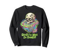 Yeah I'm Fine No Worries Funny Skull Skeleton Trippy Graphic Sweatshirt