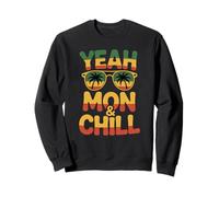 Yeah Mon Chill Reggae Vibes Sunglasses Palm Trees Sweatshirt