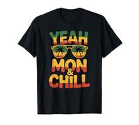 Yeah Mon Chill Reggae Vibes Sunglasses Palm Trees T-Shirt