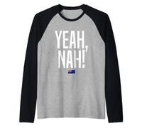 Yeah Nah Australia Aussie Australian Slang Raglan Baseball Tee