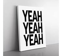 Yeah Typography Quote Canvas Wall Art Print Ready to Hang, Framed Picture for Living Room Bedroom Home Office Décor, 76x50 cm (30x20 Inch)