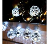 YeahBoom 10 LED Disco Ball Fairy Lights, 150 cm Mirror Ball String Lights, Disco Ball String Lights, Disco Party Light, Disco Mirror Ball Lights, Mini Disco Balls Ornaments, Fairy Lights Christmas