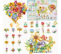 YeahBoom 2025 Advent Calendar Floral Building Blocks Set, 897 PCS, Countdown Calendar Christmas Flower Bouquet, Floral Building Bricks, for Christmas