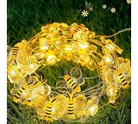 YeahBoom Bee Fairy Lights, 2M 20LED Bee Light Battery-Operated, Bee Fairy Lights for Indoor and Outdoor, Bee Decoration for Children's Room, Garden, Balcony, Wedding, Party, Christmas, Birthday
