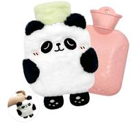 YeahBoom Children's Hot Water Bottle, Panda Hot Water Bottle with Hand Warmer Cover, Fluffy Hot Water Bottle with Cover, Removable and Washable Hot Water Bottle, Premium Hot Water Bottle, Tested and