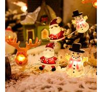 YeahBoom Christmas Fairy Lights, 2 m, 20 LED Santa Claus, Snowman, Reindeer Fairy Lights, Battery Operated, LED Christmas Theme Fairy Lights, Christmas Decoration Fairy Lights, Indoor Outdoor