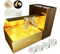 YeahBoom Gift Box with Lid, Ribbon, LED Light, Bag, Perfect for Valentine's Day, Bridal Shower, Christmas, Size: 22 x 16 x 8 cm