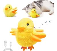 YeahBoom Interactive Cat Toy, Electric Duck, Rechargeable Plush Cat Toy, Yellow Duck Toy for Cats, Interactive Touch Activated Cat Dog Toy