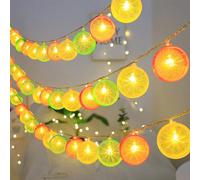 YeahBoom Lemon String Lights, 1.5M 10LED Lemon Light, Limes + Orange Slices + Lemon Mix, Battery Operated for Carnival, Halloween, Outdoor & Indoor, Living Room Decoration, Bedroom