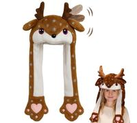 YeahBoom Movable Ear Rabbit Hat, Rabbit Hat, Plush Bunny Ears, Rabbit Hat with Movable Ears, Funny Hat for Adults Children, for Christmas Party, Fancy Dress, Cosplay