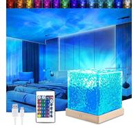 YeahBoom Ocean Lamp LED, 16 Colours RGB Water Wave Lamp, Aurora Light with Remote Control, LED Starry Sky Projector for Room Bedroom Decoration, Children's Gift
