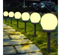 YeahBoom Solar Lights for Outdoor Sphere, Pack of 10 LED Garden Lights, Solar Warm White, Solar Garden Light, Waterproof Solar Lamp, for Patio, Walkways, Yard, Garden Decoration