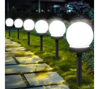 YeahBoom Solar Lights for Outdoor Sphere, Pack of 6 LED Garden Lights, Solar Cool White, Solar Garden Light, Waterproof Solar Lamp, for Patio, Walkways, Yard, Garden Decoration