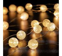 YeahBoom String Lights Crystal Balls, 300 cm, 30 LED Crystal Crackle Balls String Lights, Indoor Outdoor Battery-Powered String Lights, for Wedding Christmas Valentine's Day Bedroom Party Decoration