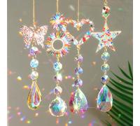 YeahBoom Suncatcher Crystal Window - Pack of 4 Pendant Decoration, Hanging Window Decoration, Rainbow Crystals for Home and Garden Decoration