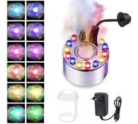 YeahBoom Ultrasonic Nebulizer, Mini Halloween Fog Machine, 12 LED Ultrasonic Mist Machine, with Removable Splash Guard, for Fountain, Pond, Rock Garden, Halloween Decoration