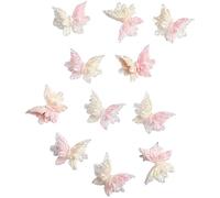 Yeahdor 30Pcs Cute Butterfly Nail Stickers 3D Embossed Nail Art Decals Self Adhesive for Women Girls Manicure DIY Salon Nail Design Accessories Pink One Size