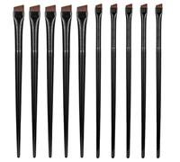 Yeahdor 6pcs/10pcs Angled Makeup Brush Set for Foundation Concealer Blush Eyeshadow Eyeliner Eyebrow Soft Synthetic Bristles Black 102 Eyeliner Brush 101 Eyebow Brush One Size