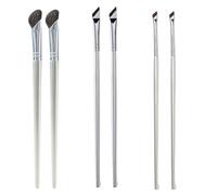 Yeahdor 6pcs/10pcs Angled Makeup Brush Set for Foundation Concealer Blush Eyeshadow Eyeliner Eyebrow Soft Synthetic Bristles Sliver Eyebrow Brush Eyeliner Brush Nose Shadow B One Size