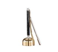 Yeahdor Brass Hand - Held Qingqing, Wooden Handle Temple Ritual Instrument, Buddha Chanting Copper Qing, Wooden Fish Gold One Size