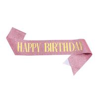 Yeahdor Cute Birthday Belt for Girls 1Pc Colorful Shoulder Sash with Happy Letters Perfect for Party Decorations Pink Gold One Size