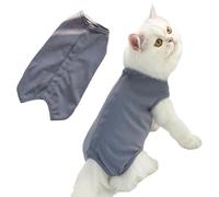 Yeahdor Dog After Surgery Recovery Suit Stretchable Bodysuit With Buttons Anti-lick Protection Gray XS