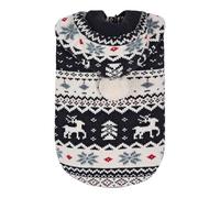Yeahdor Dog Christmas Sweater Hooded Reindeer Snowflake Xmas Costume For Small Medium Dogs Soft Knit Winter Clothes Black S