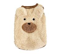 Yeahdor Dog Winter Coat Sleeveless Bear Sweater Thickened Warm Plush Vest For Small Medium Dogs Cold Weather Clothing For Puppies Apricot X-Small