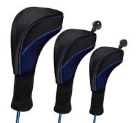 Yeahdor Extended Golf Headcover Full Protection Classic Design Fashion Style Fit for Driver Fairway Wood Hybrid Blue 1 3 5 3Pcs/Set One Size